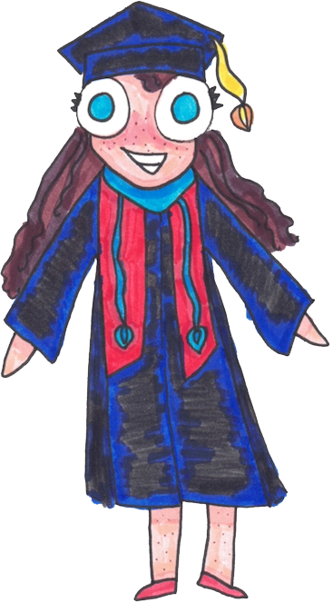 Custom cartoon portrait of a graduate in a cap and gown, a great graduation gift
